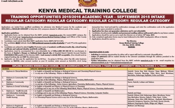 Kenya Medical Training College Intake